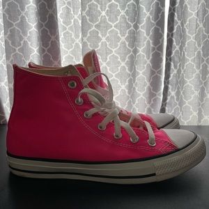 Neon Pink High Top Converse